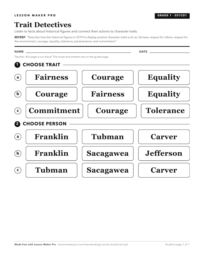 Preview of the SS1CG1 printable worksheet