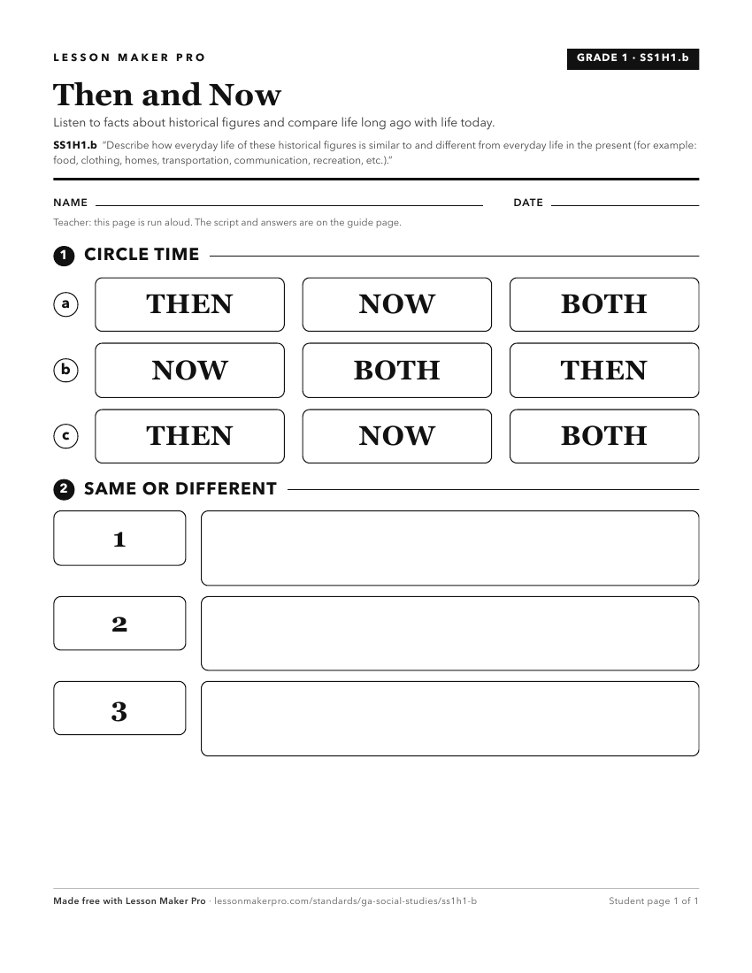 Preview of the SS1H1.b printable worksheet