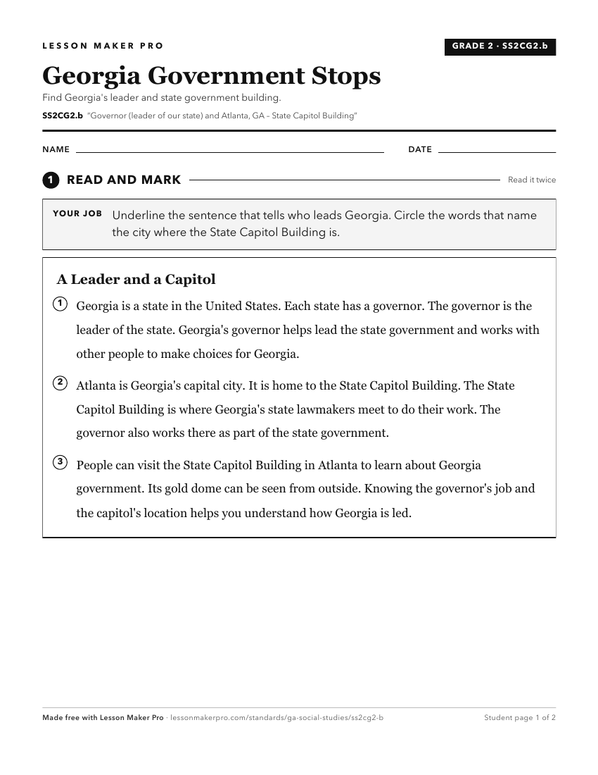 Preview of the SS2CG2.b printable worksheet
