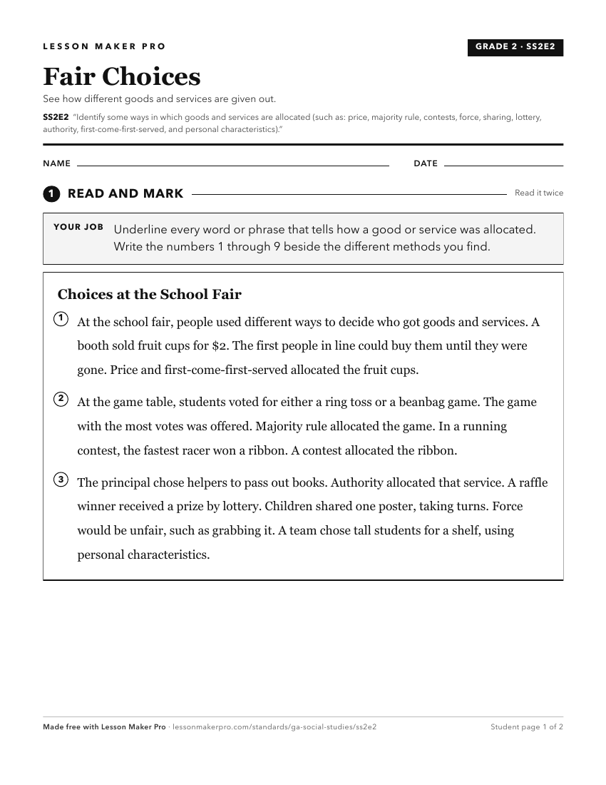 Preview of the SS2E2 printable worksheet