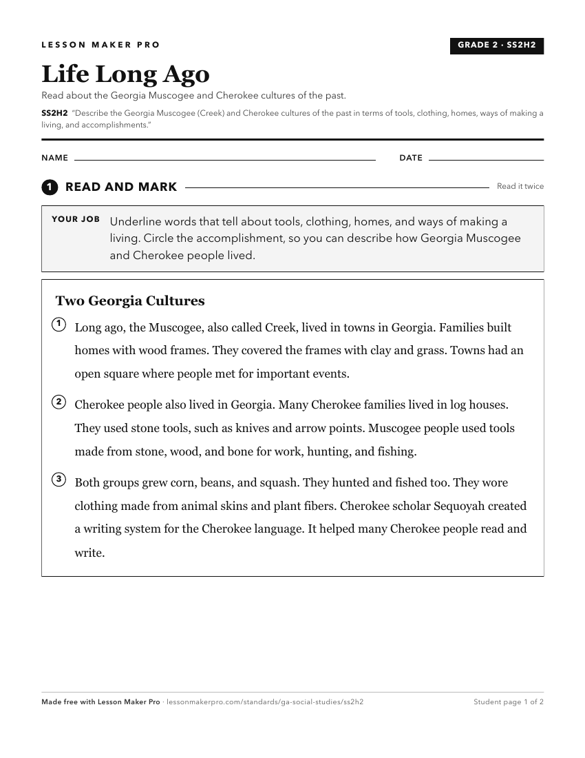 Preview of the SS2H2 printable worksheet