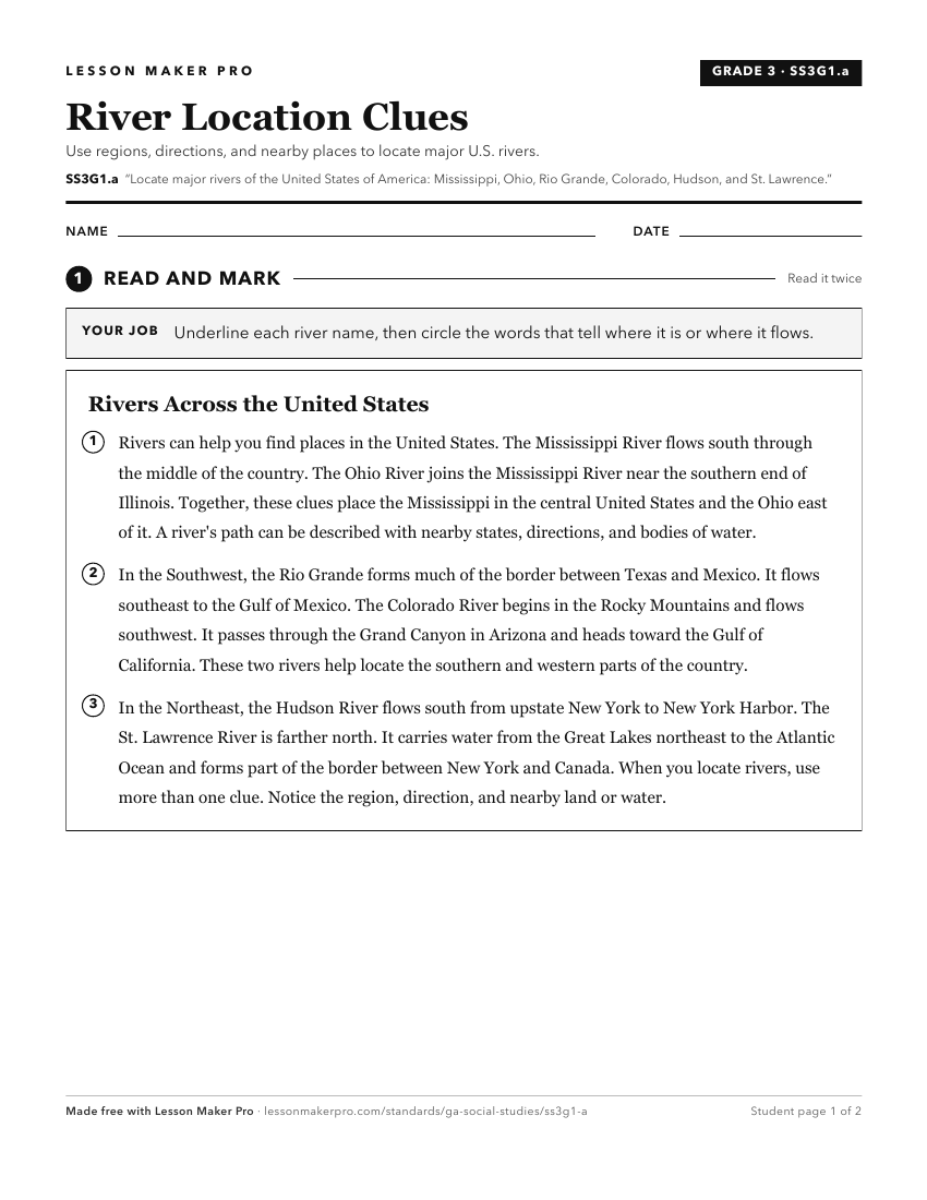 Preview of the SS3G1.a printable worksheet