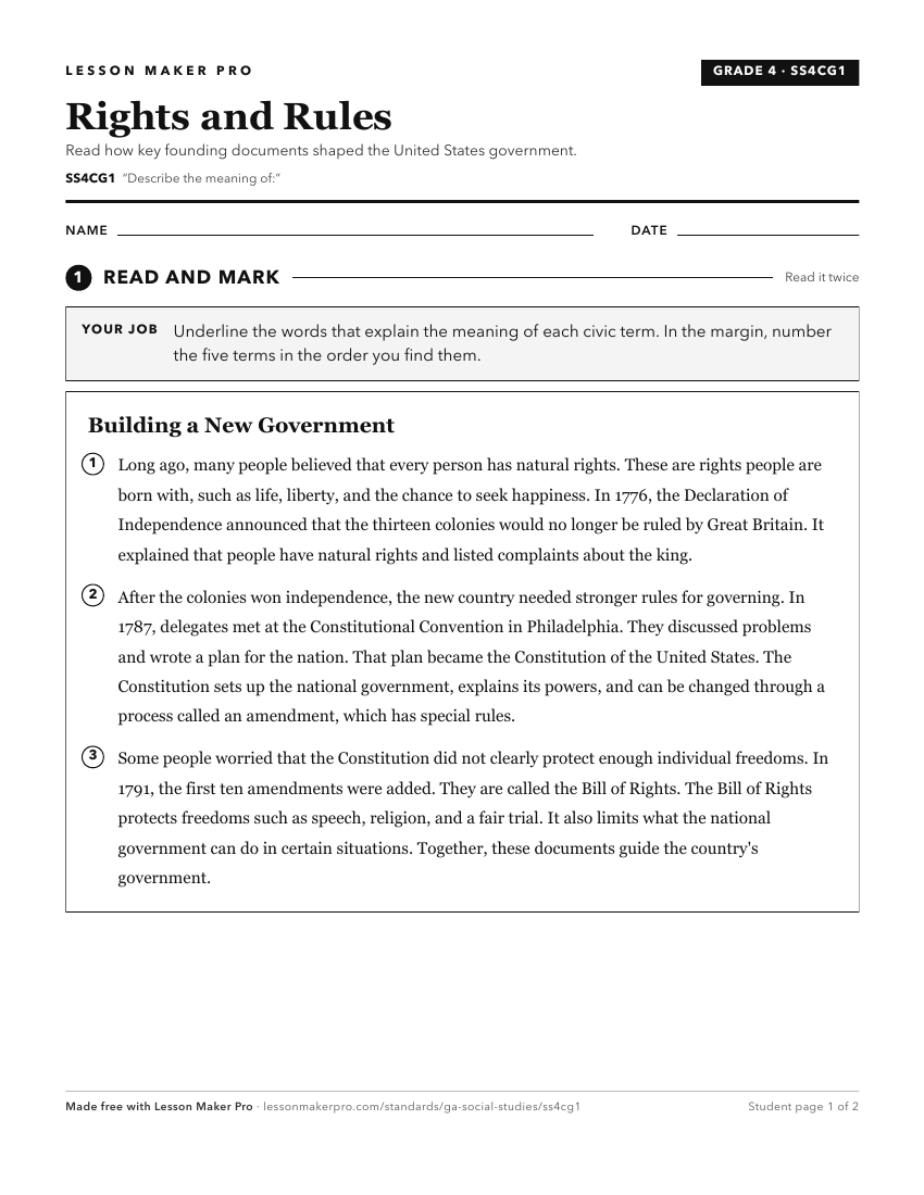 Preview of the SS4CG1 printable worksheet