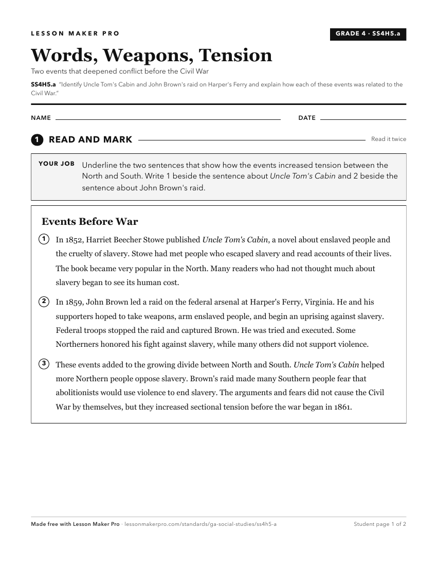 Preview of the SS4H5.a printable worksheet