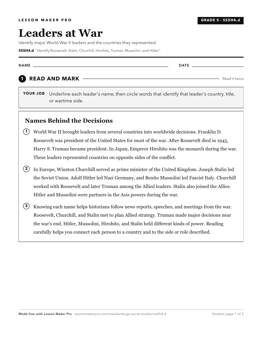 Preview of the SS5H4.d printable worksheet