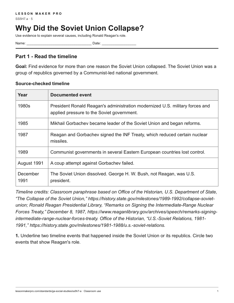 Preview of the SS5H7.a printable worksheet