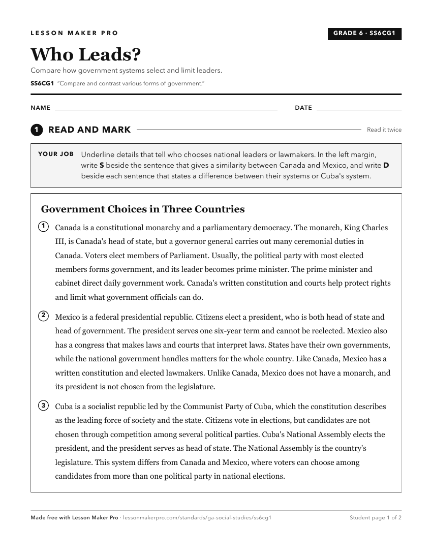 Preview of the SS6CG1 printable worksheet