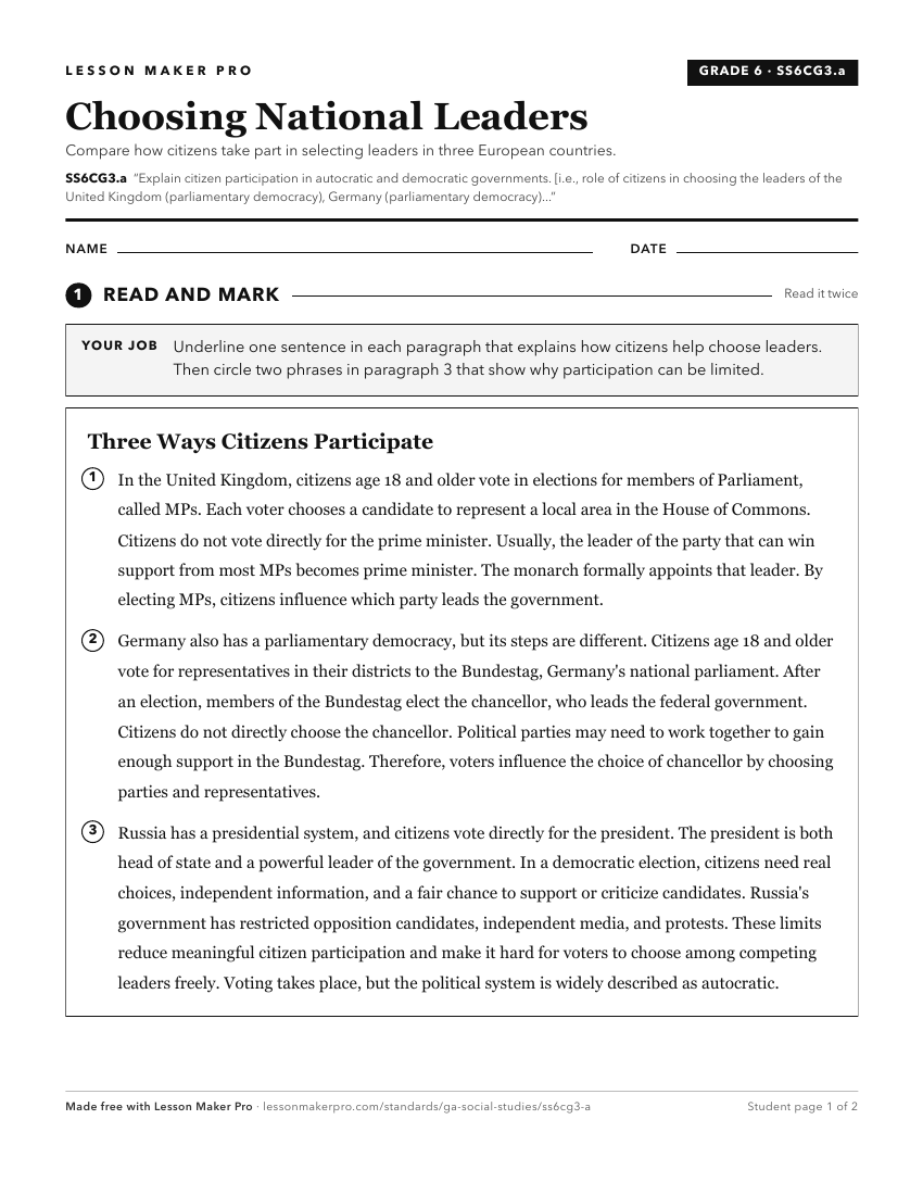 Preview of the SS6CG3.a printable worksheet