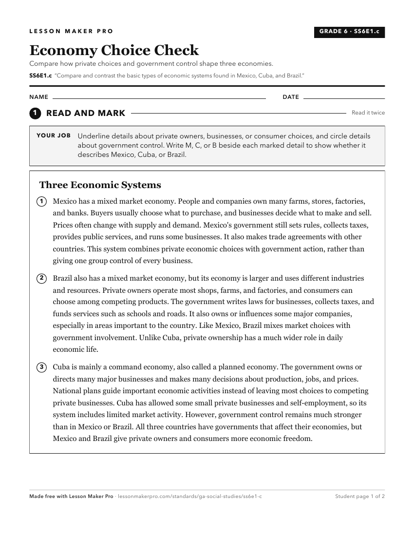 Preview of the SS6E1.c printable worksheet