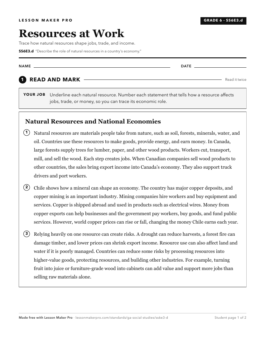 Preview of the SS6E3.d printable worksheet