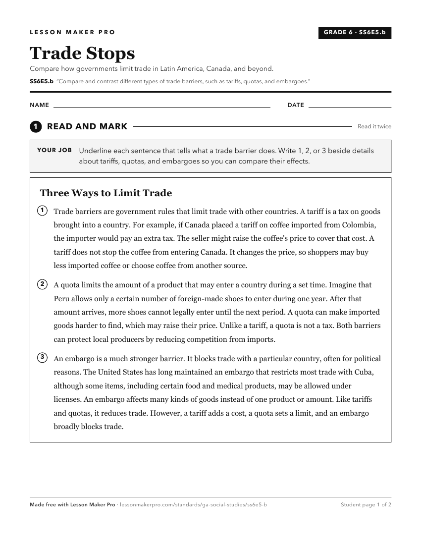 Preview of the SS6E5.b printable worksheet