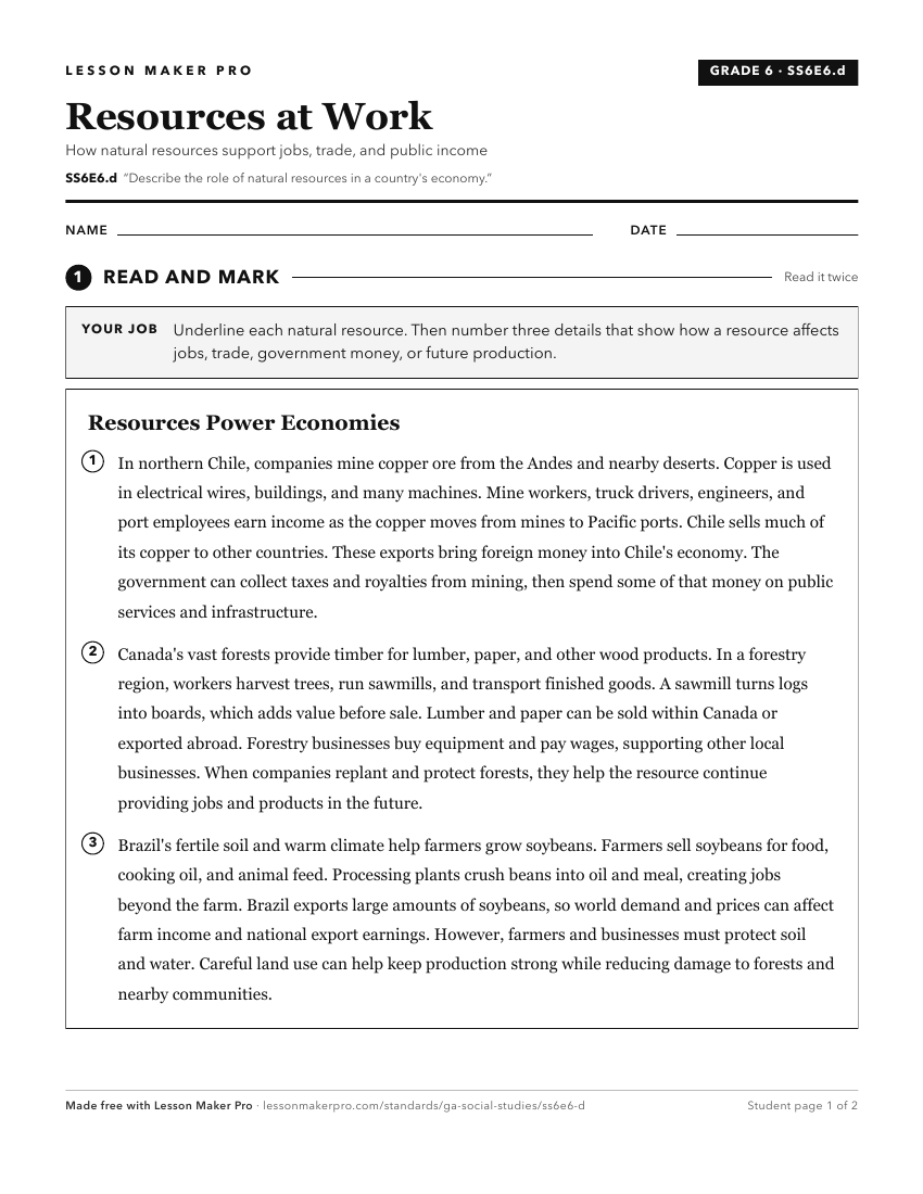 Preview of the SS6E6.d printable worksheet