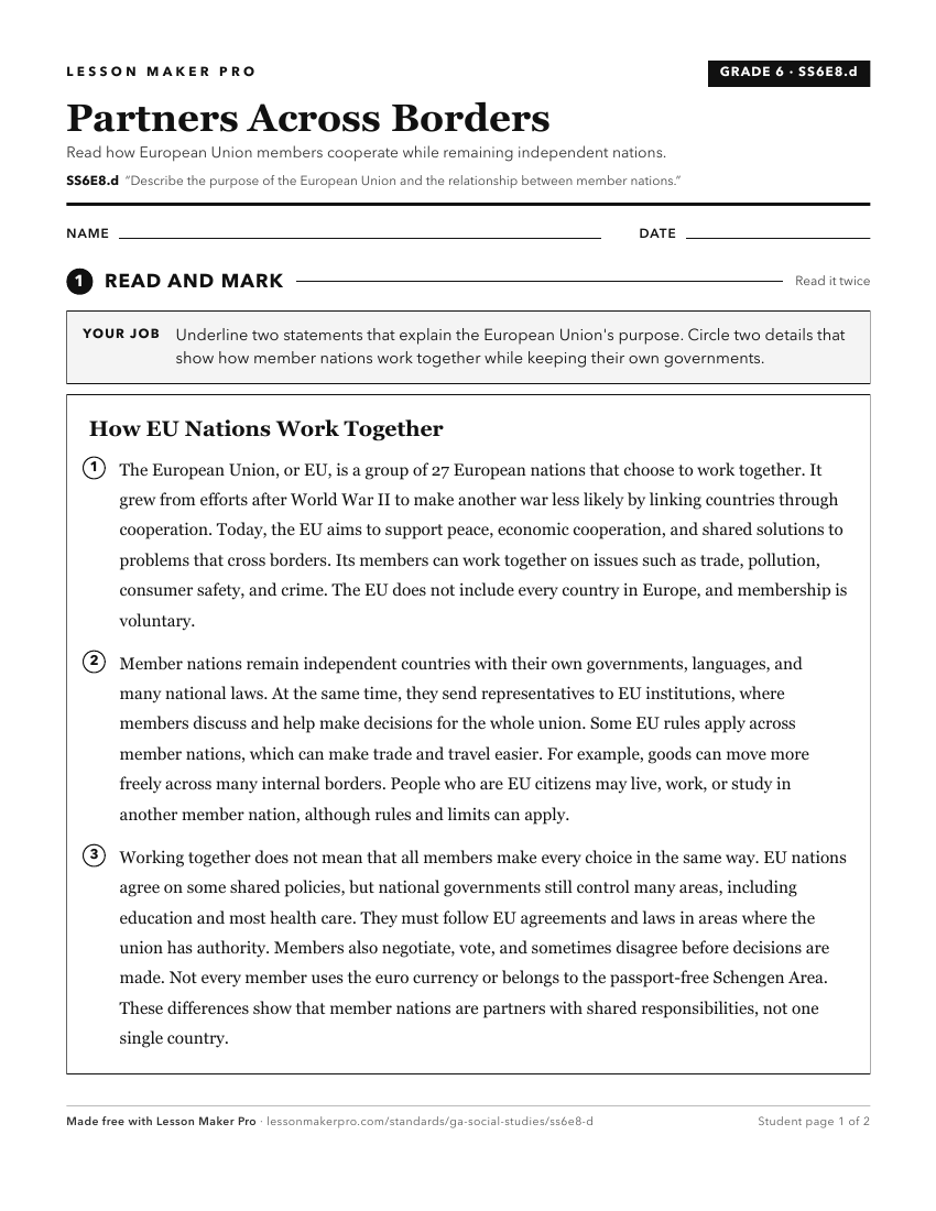Preview of the SS6E8.d printable worksheet