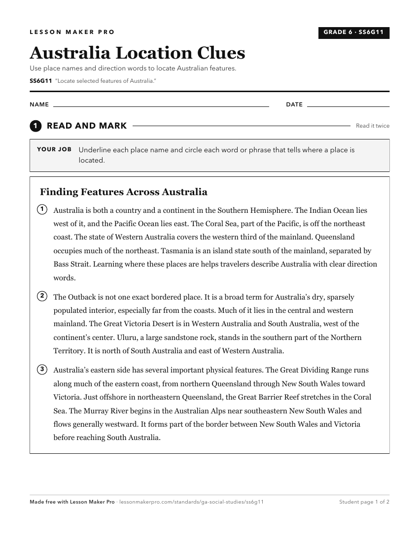 Preview of the SS6G11 printable worksheet
