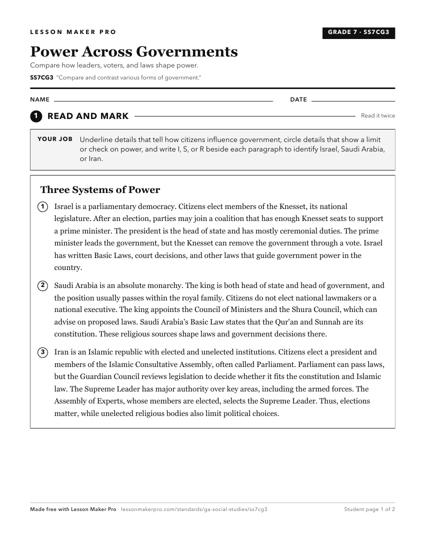 Preview of the SS7CG3 printable worksheet