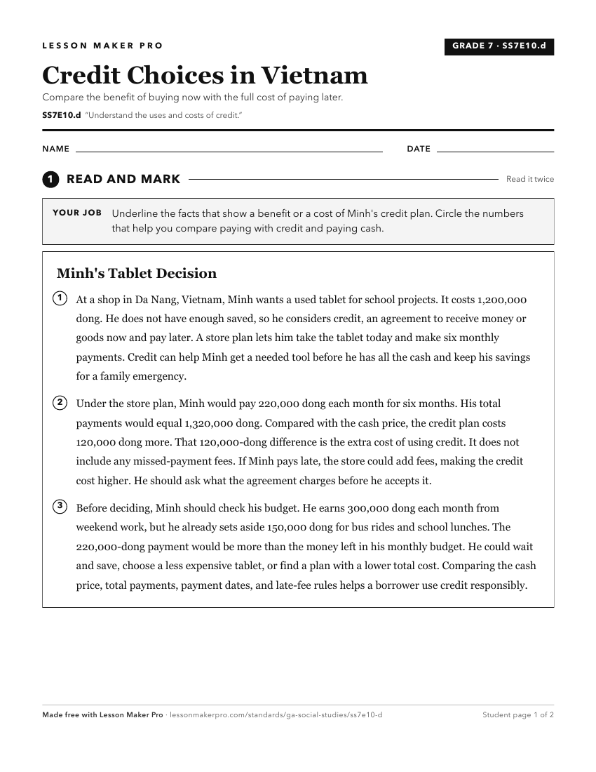 Preview of the SS7E10.d printable worksheet