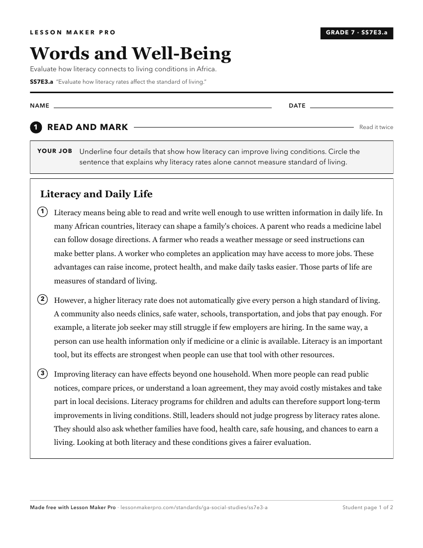 Preview of the SS7E3.a printable worksheet