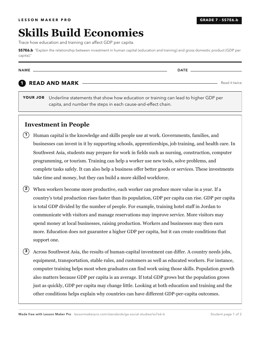 Preview of the SS7E6.b printable worksheet