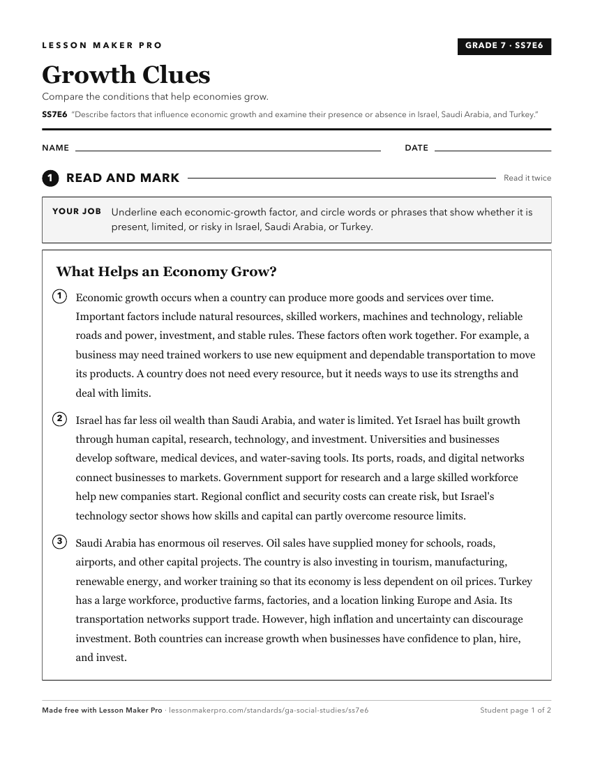 Preview of the SS7E6 printable worksheet