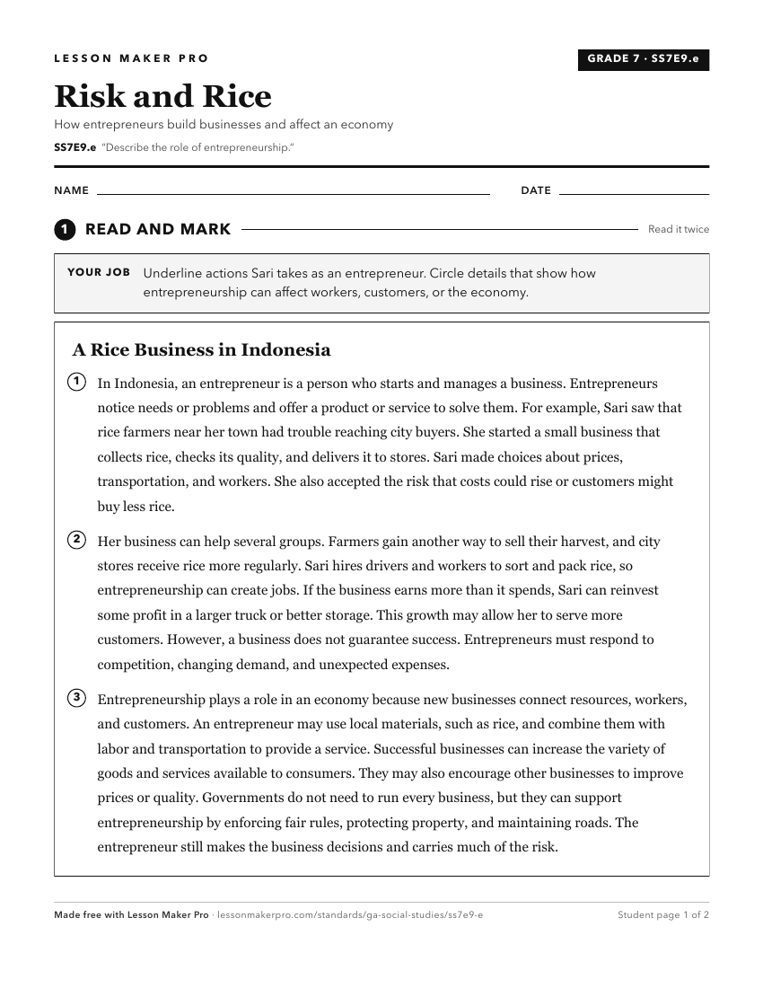 Preview of the SS7E9.e printable worksheet