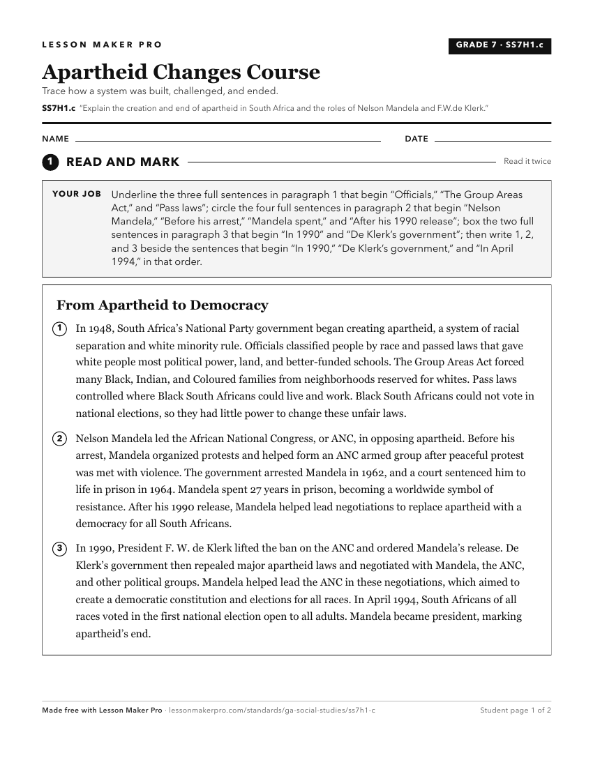 Preview of the SS7H1.c printable worksheet
