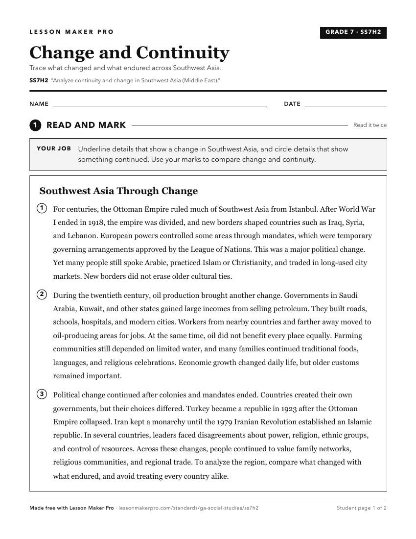 Preview of the SS7H2 printable worksheet