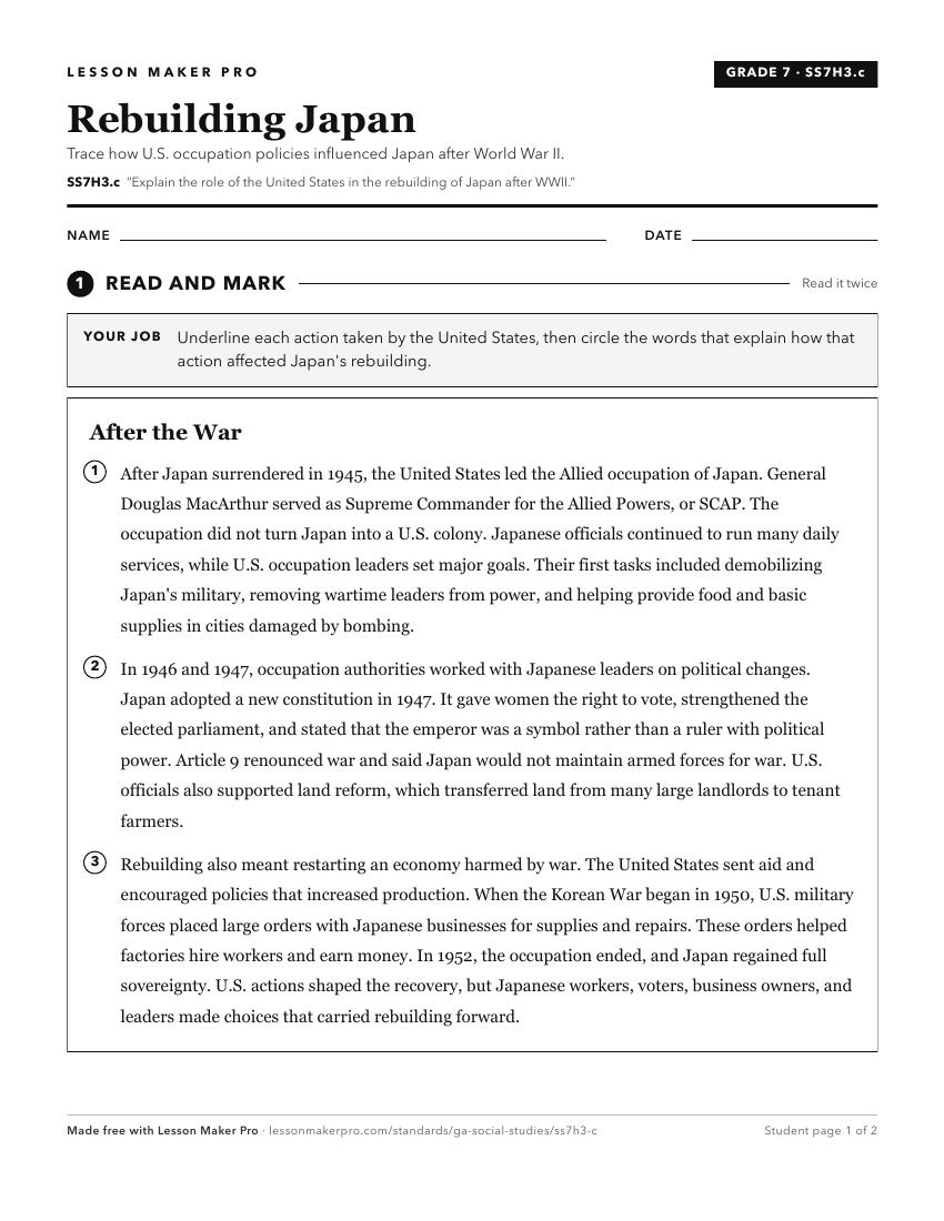 Preview of the SS7H3.c printable worksheet