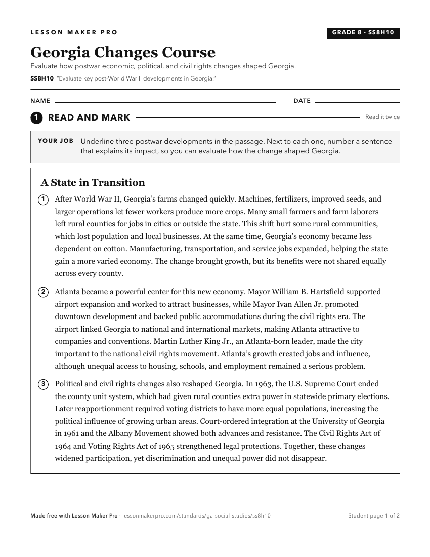 Preview of the SS8H10 printable worksheet