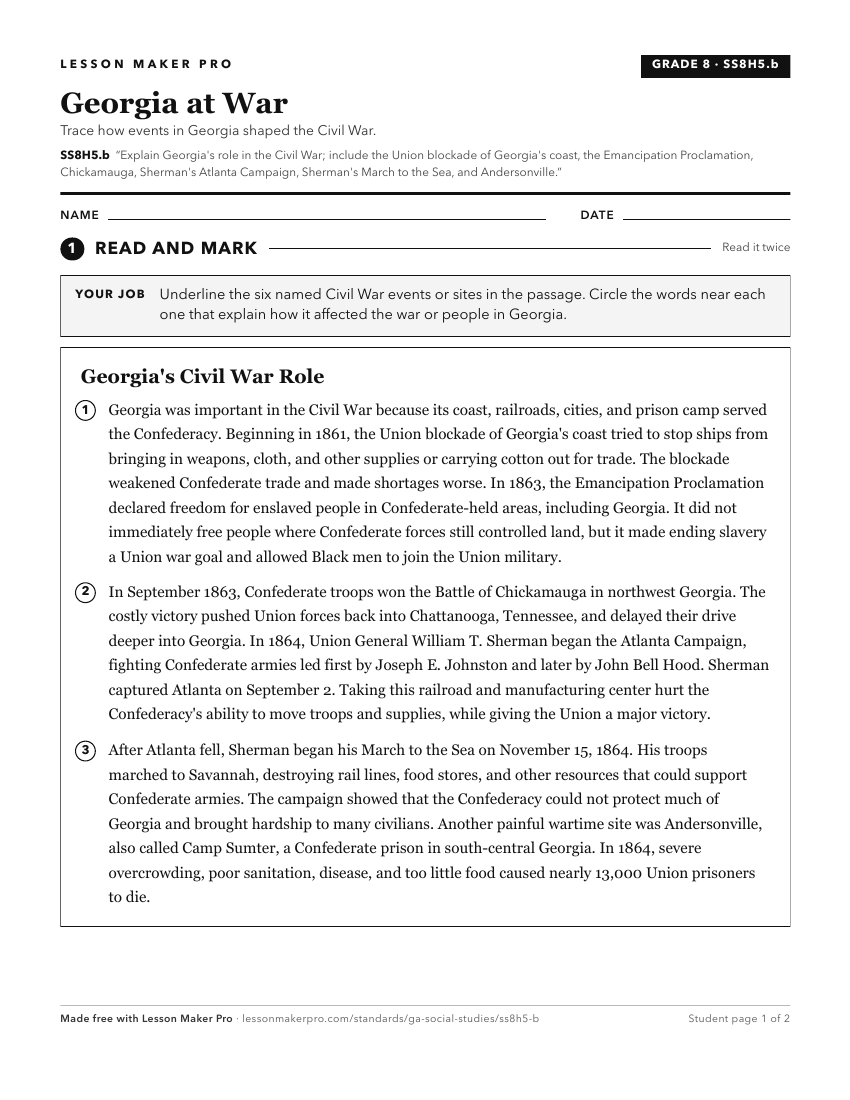 Preview of the SS8H5.b printable worksheet