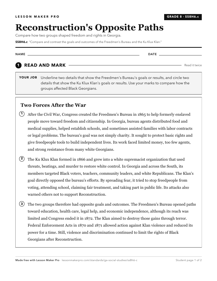 Preview of the SS8H6.c printable worksheet