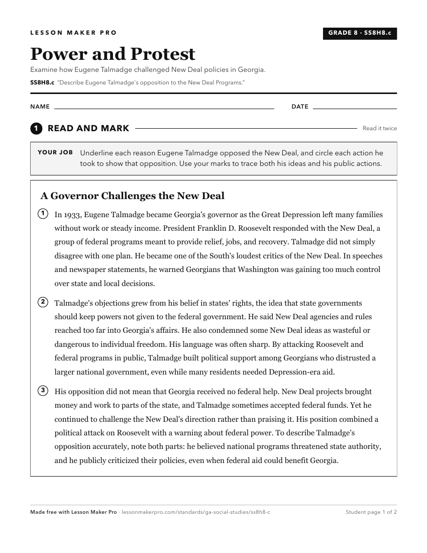 Preview of the SS8H8.c printable worksheet