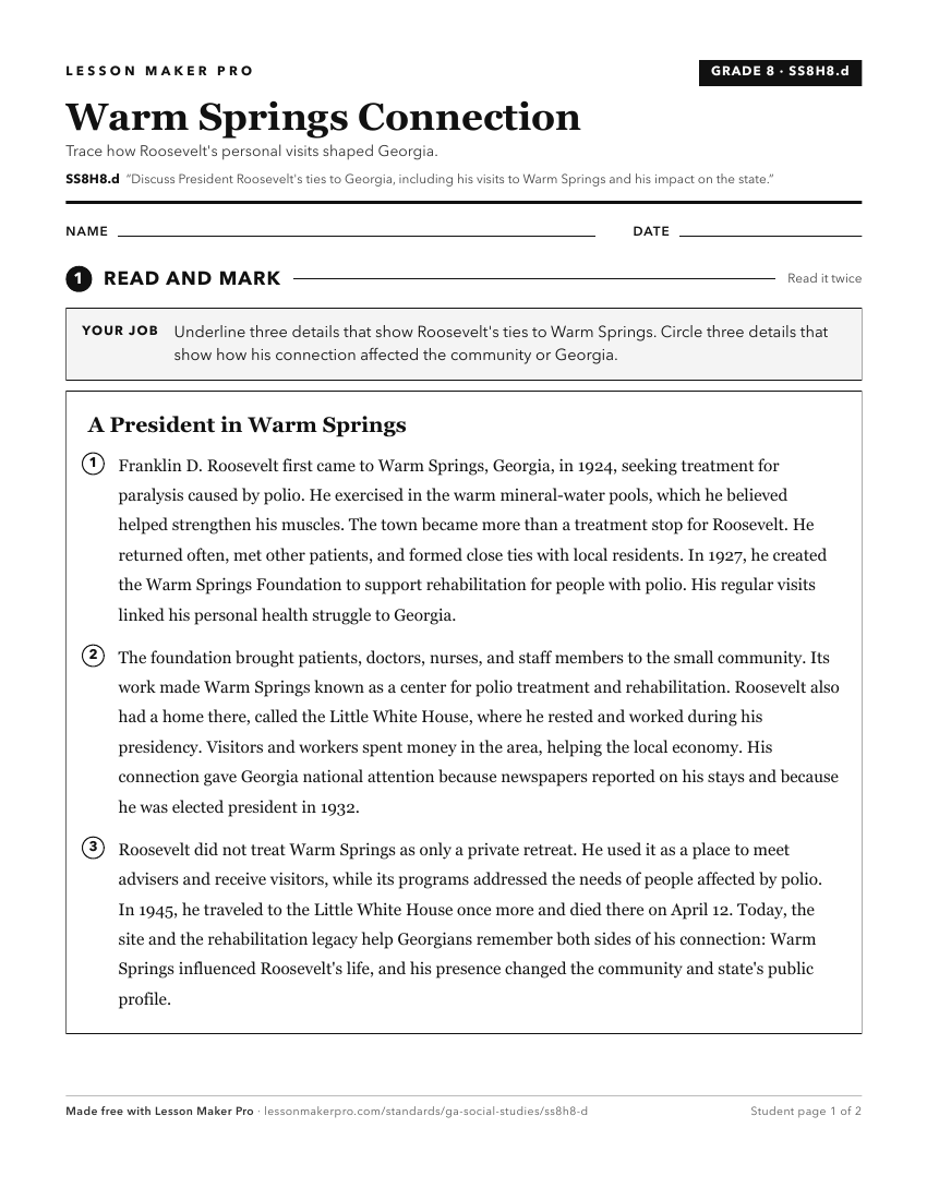 Preview of the SS8H8.d printable worksheet