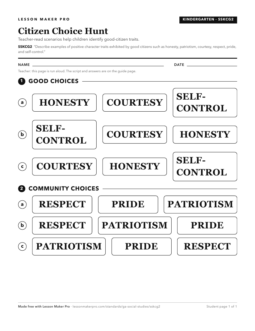 Preview of the SSKCG2 printable worksheet