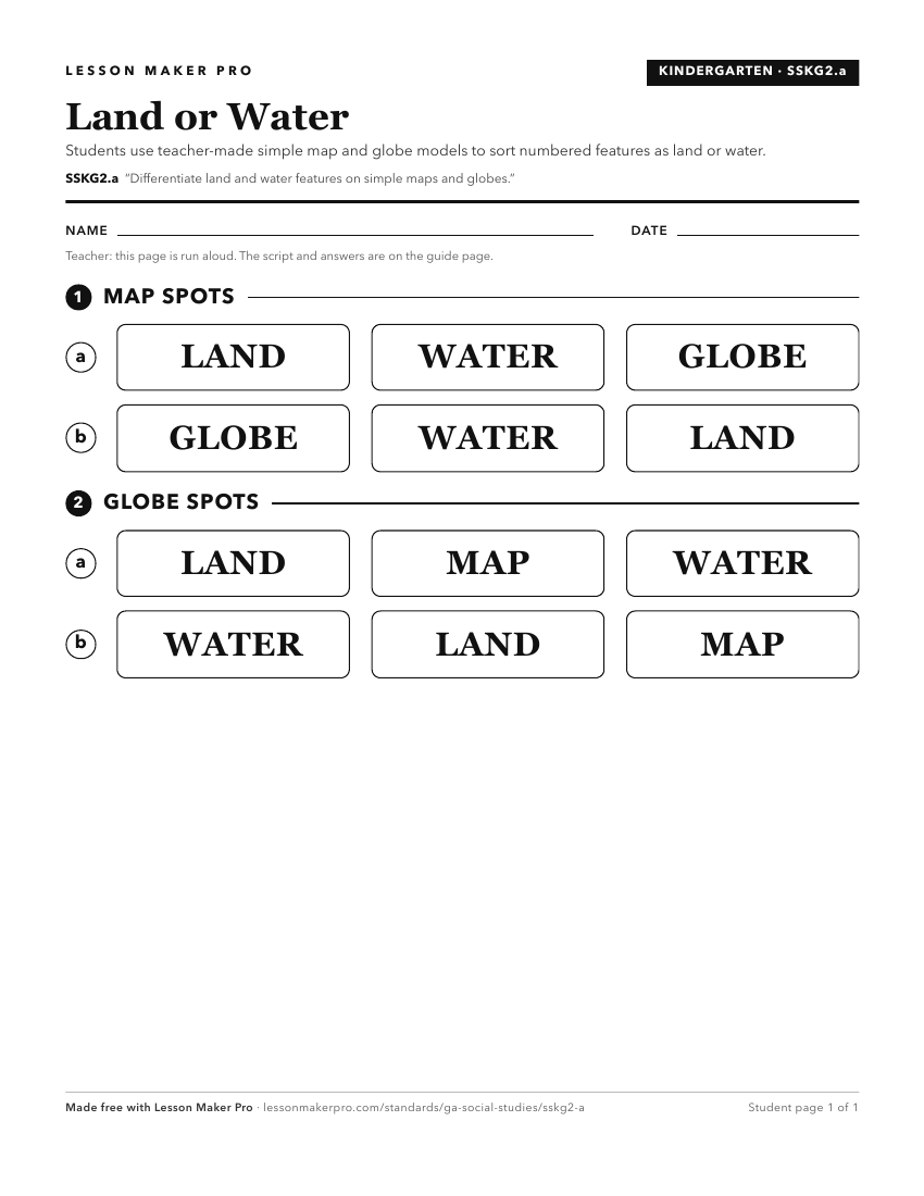 Preview of the SSKG2.a printable worksheet