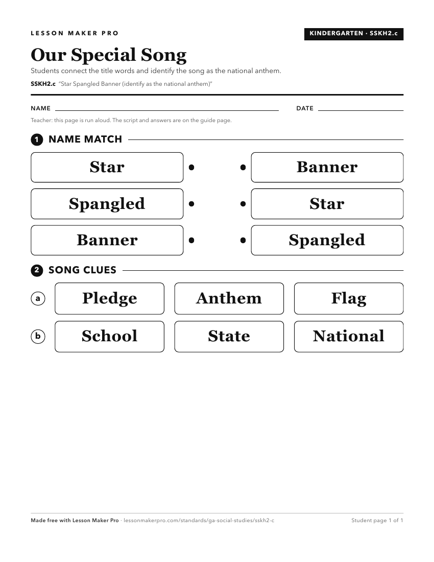 Preview of the SSKH2.c printable worksheet