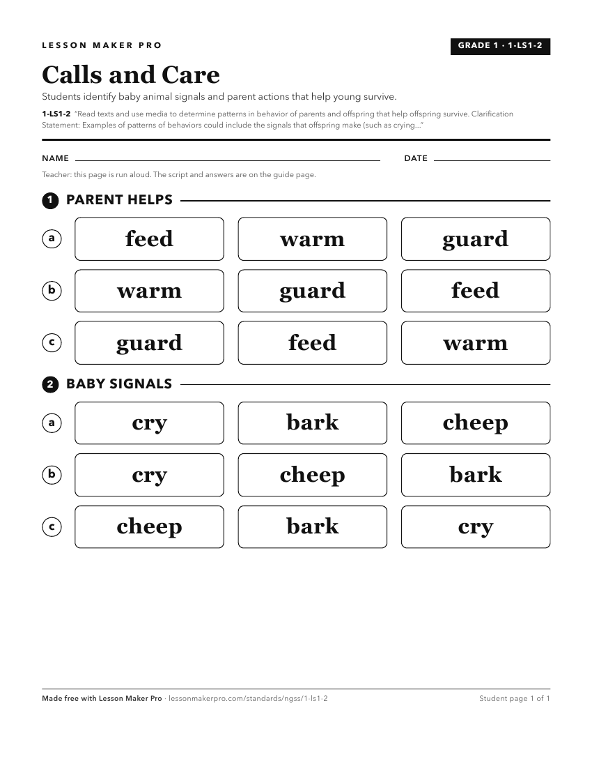 Preview of the 1-LS1-2 printable worksheet