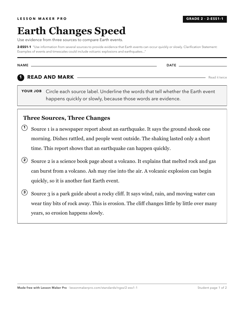 Preview of the 2-ESS1-1 printable worksheet