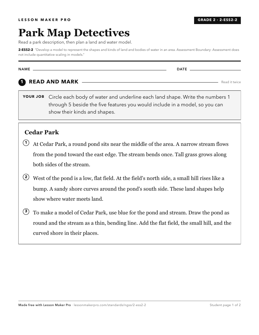 Preview of the 2-ESS2-2 printable worksheet