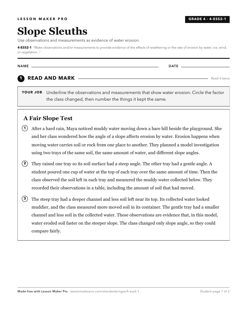 Preview of the 4-ESS2-1 printable worksheet