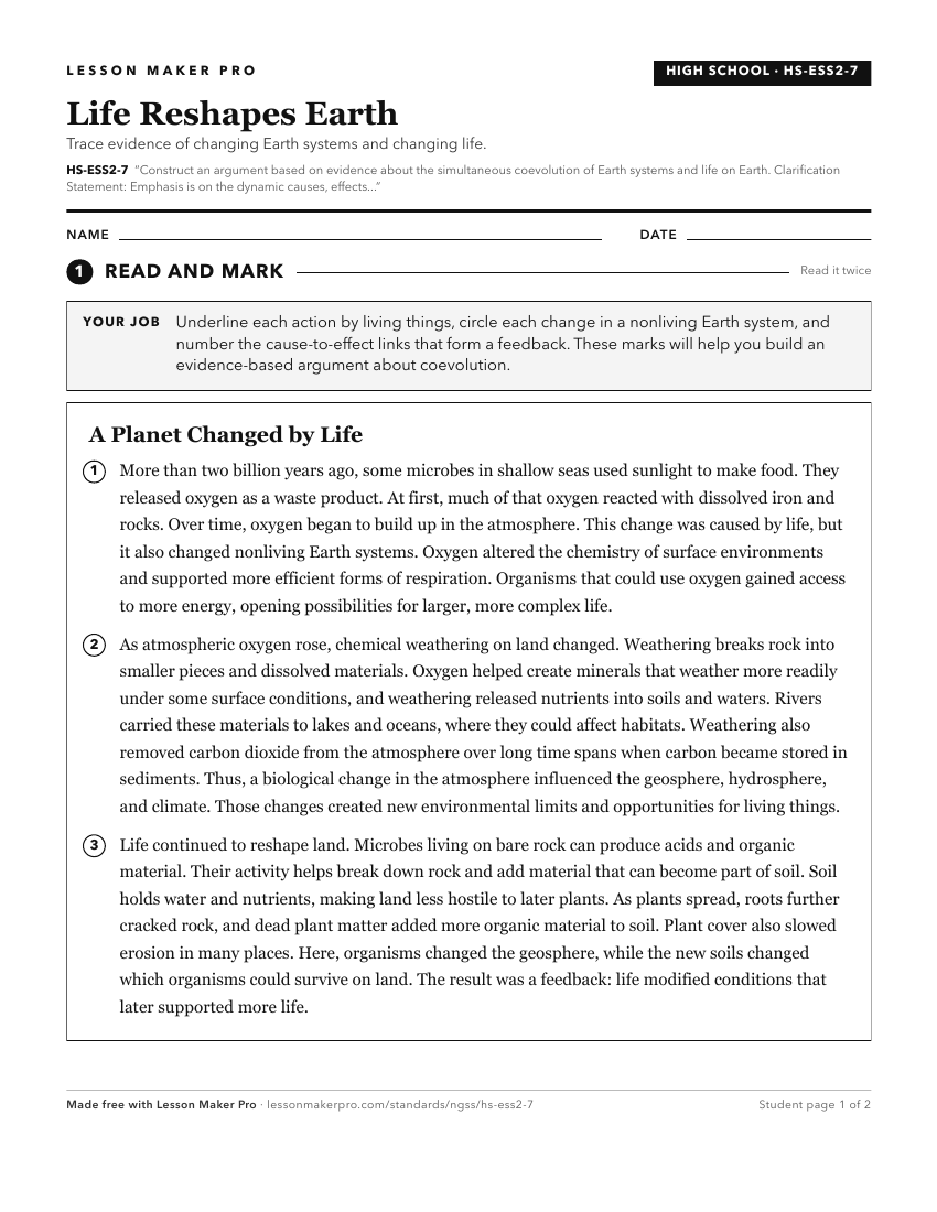 Preview of the HS-ESS2-7 printable worksheet