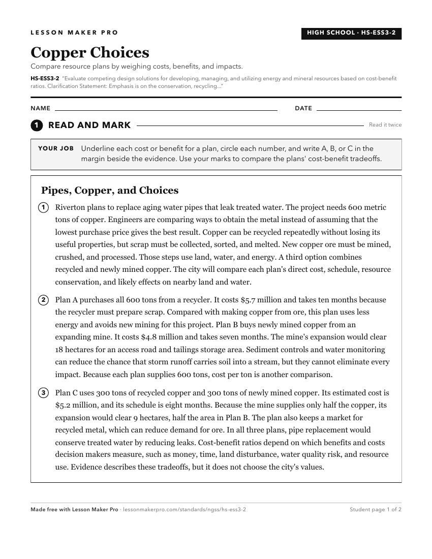 Preview of the HS-ESS3-2 printable worksheet