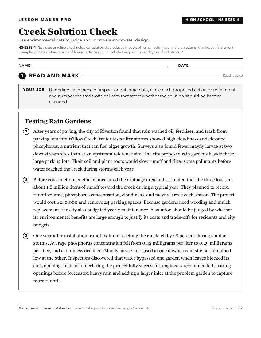 Preview of the HS-ESS3-4 printable worksheet
