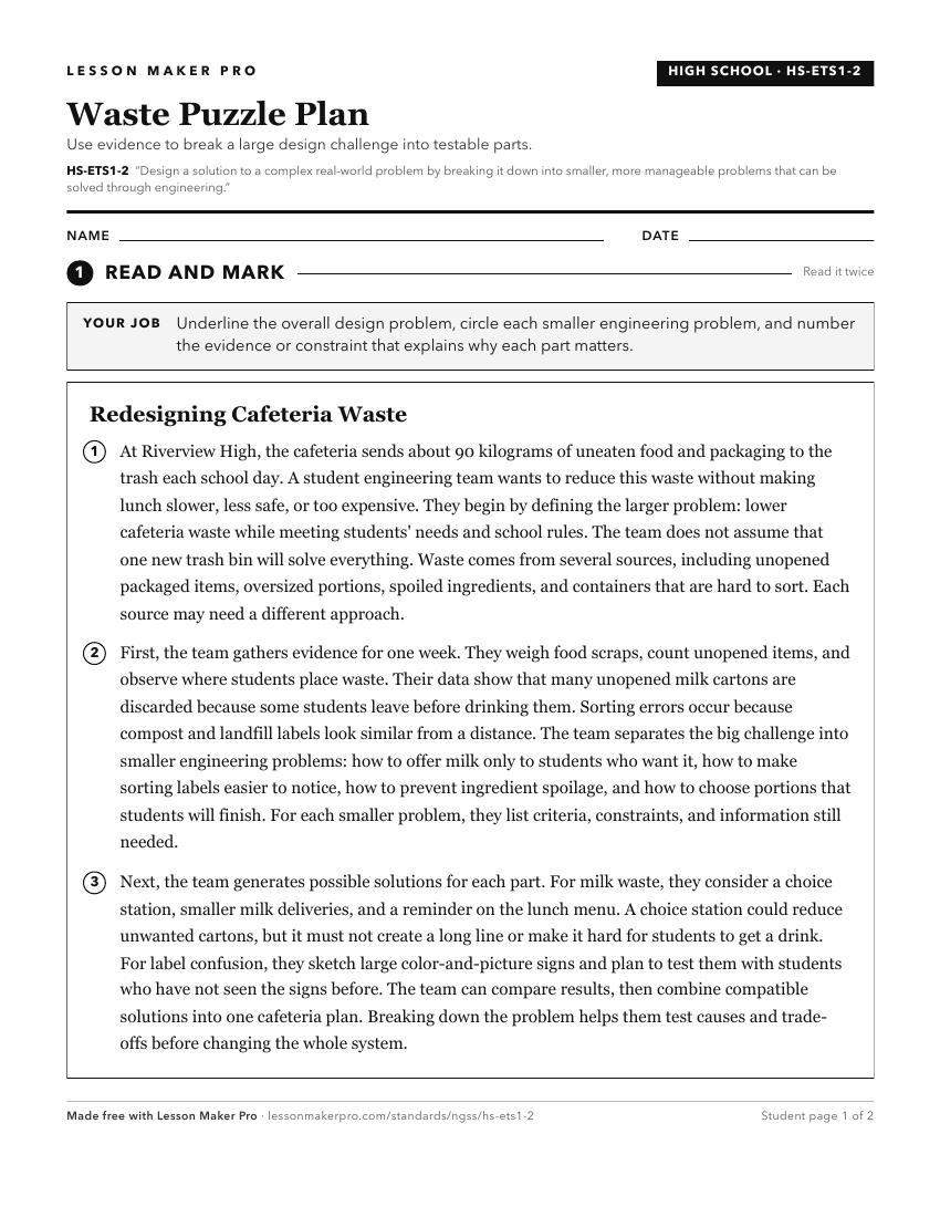 Preview of the HS-ETS1-2 printable worksheet