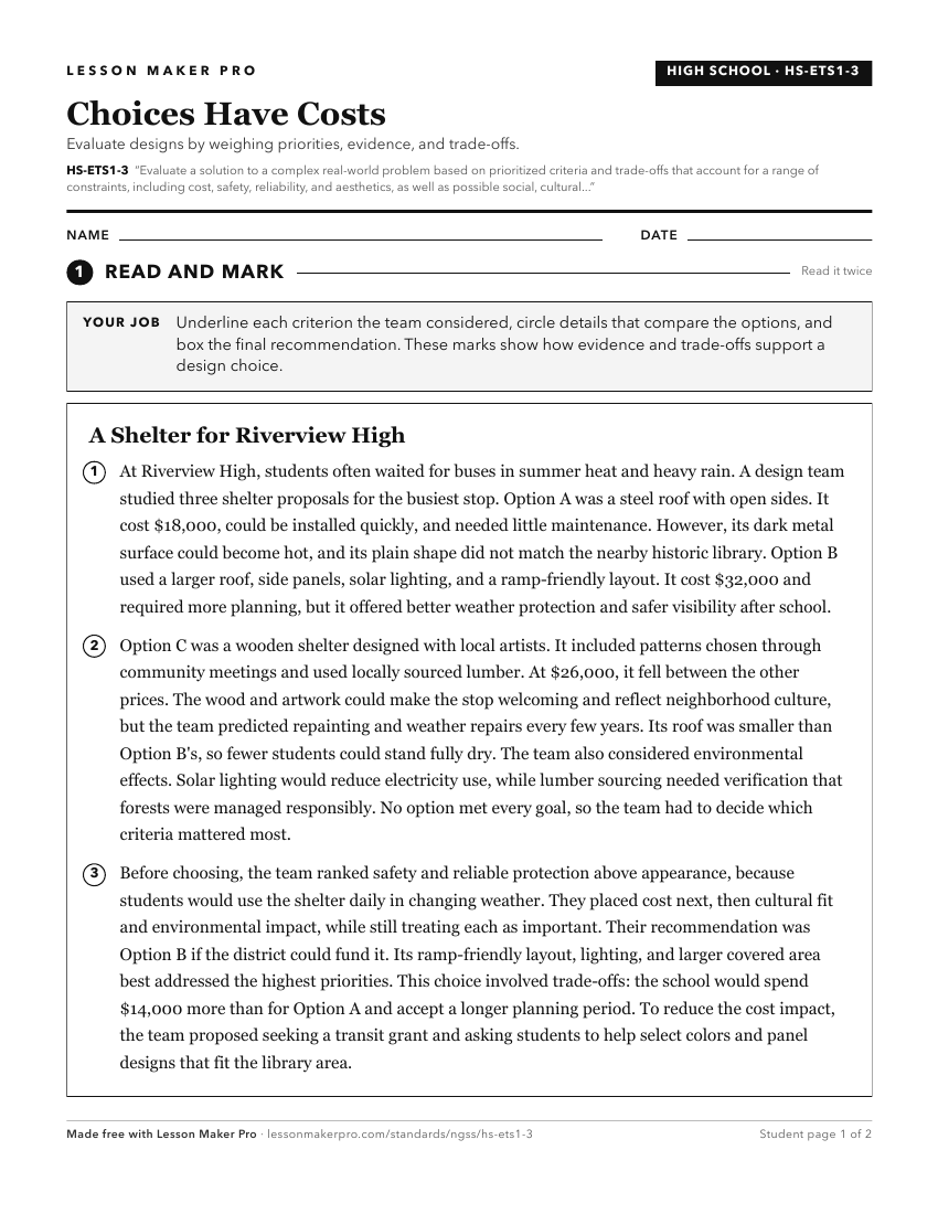 Preview of the HS-ETS1-3 printable worksheet