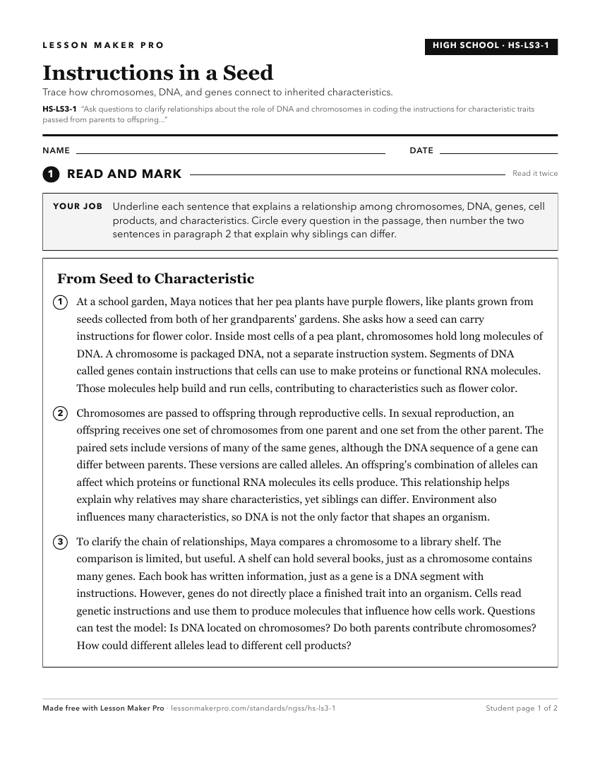 Preview of the HS-LS3-1 printable worksheet