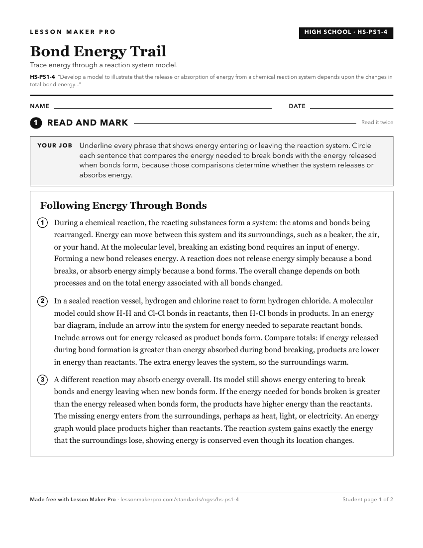 Preview of the HS-PS1-4 printable worksheet
