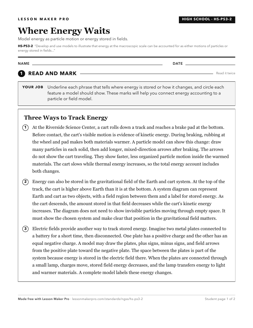 Preview of the HS-PS3-2 printable worksheet