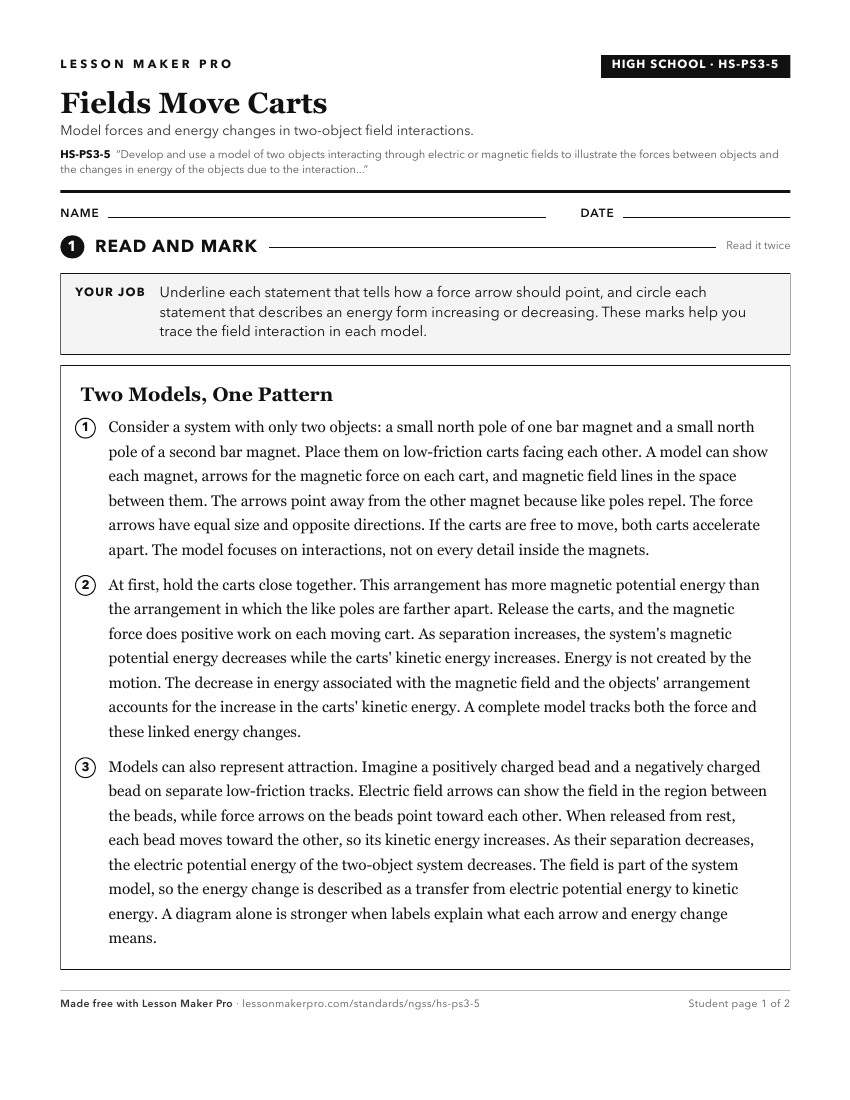 Preview of the HS-PS3-5 printable worksheet