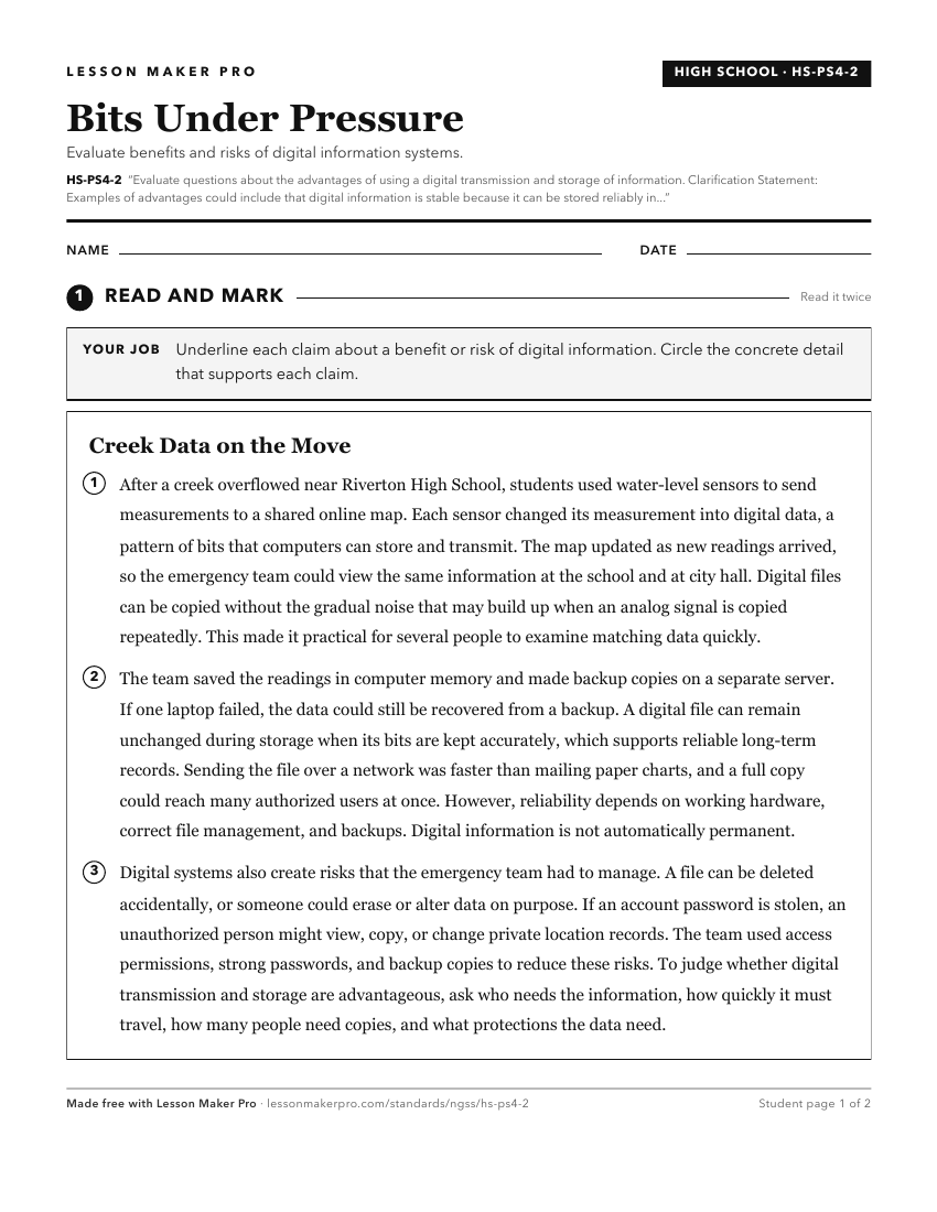 Preview of the HS-PS4-2 printable worksheet