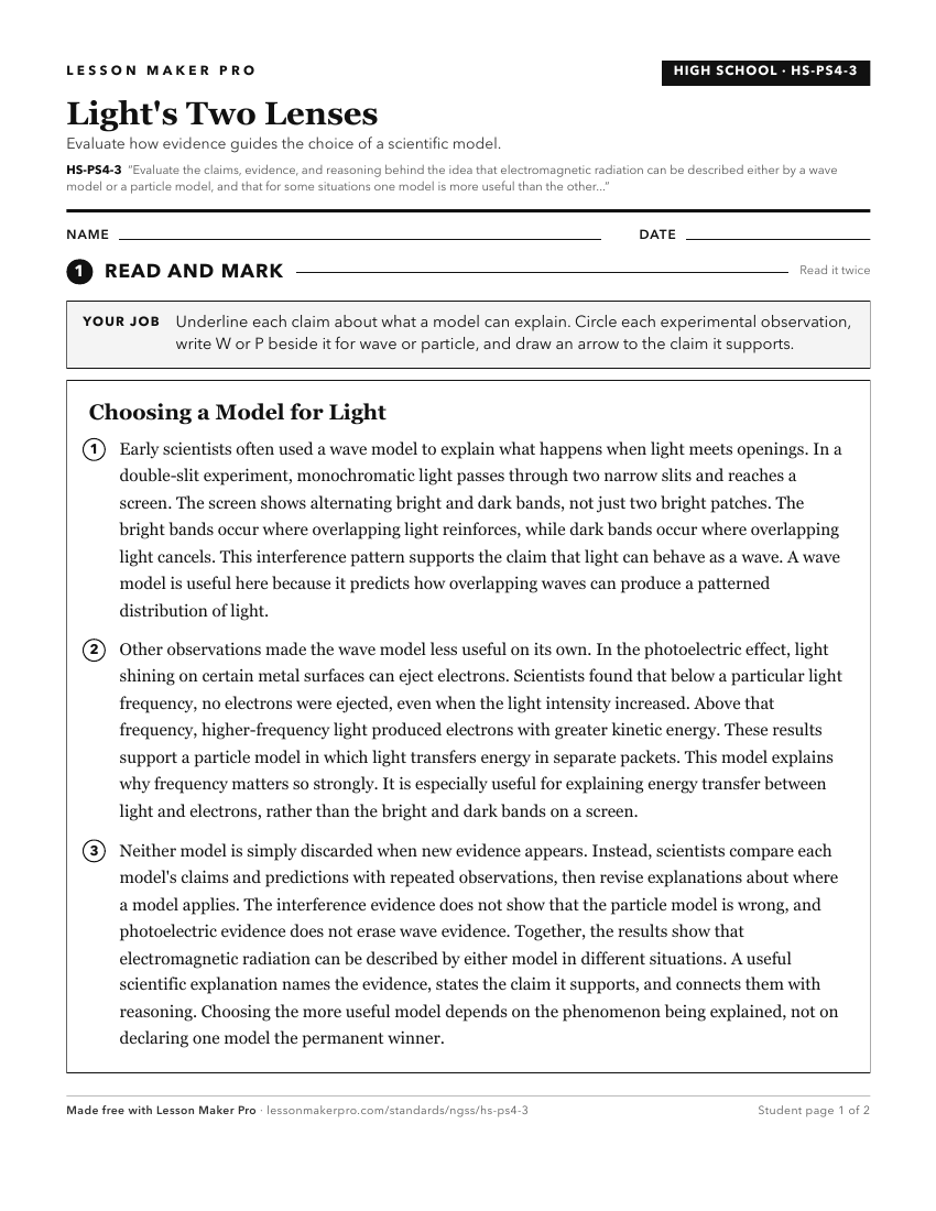 Preview of the HS-PS4-3 printable worksheet